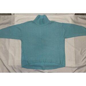 Free People Sz S Afterglow Mock Neck Sweater In Sky Blue Wool Blend Oversized